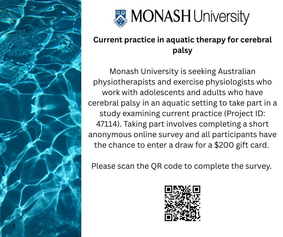 Participate in the Current Practice Survey of Aquatic Therapy for Cerebral Palsy